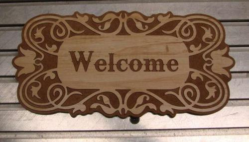 floral welcome sign dxf clip art-1